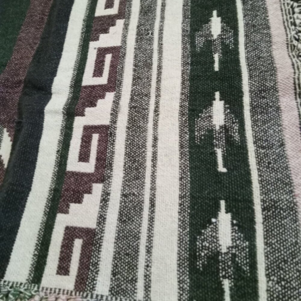 Southwestern Vintage Throw or Wall Hanging Blanket, Aztec or Las Santas style